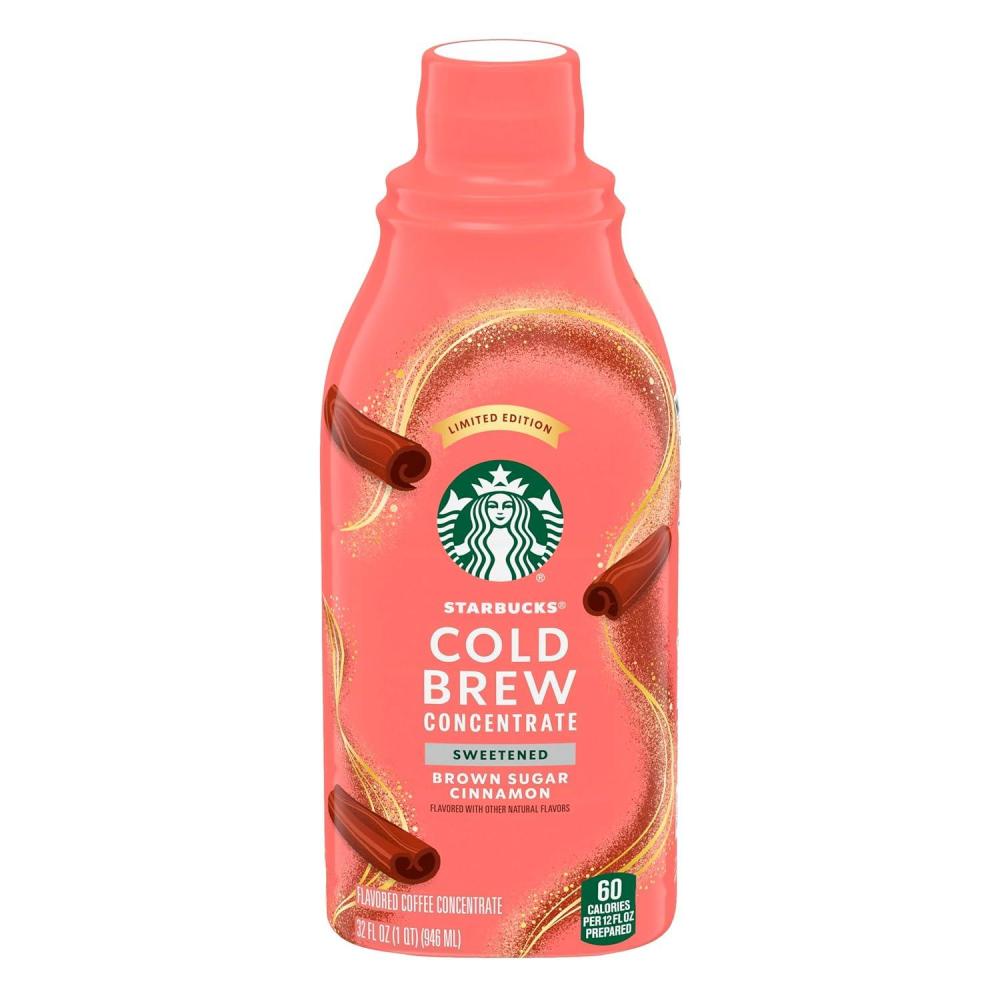 imageStarbucks Cold Brew Coffee Concentrate Caramel Dolce 100 Arabica MultiServe Bottle 32 Fl OzBrown Sugar Cinnamon