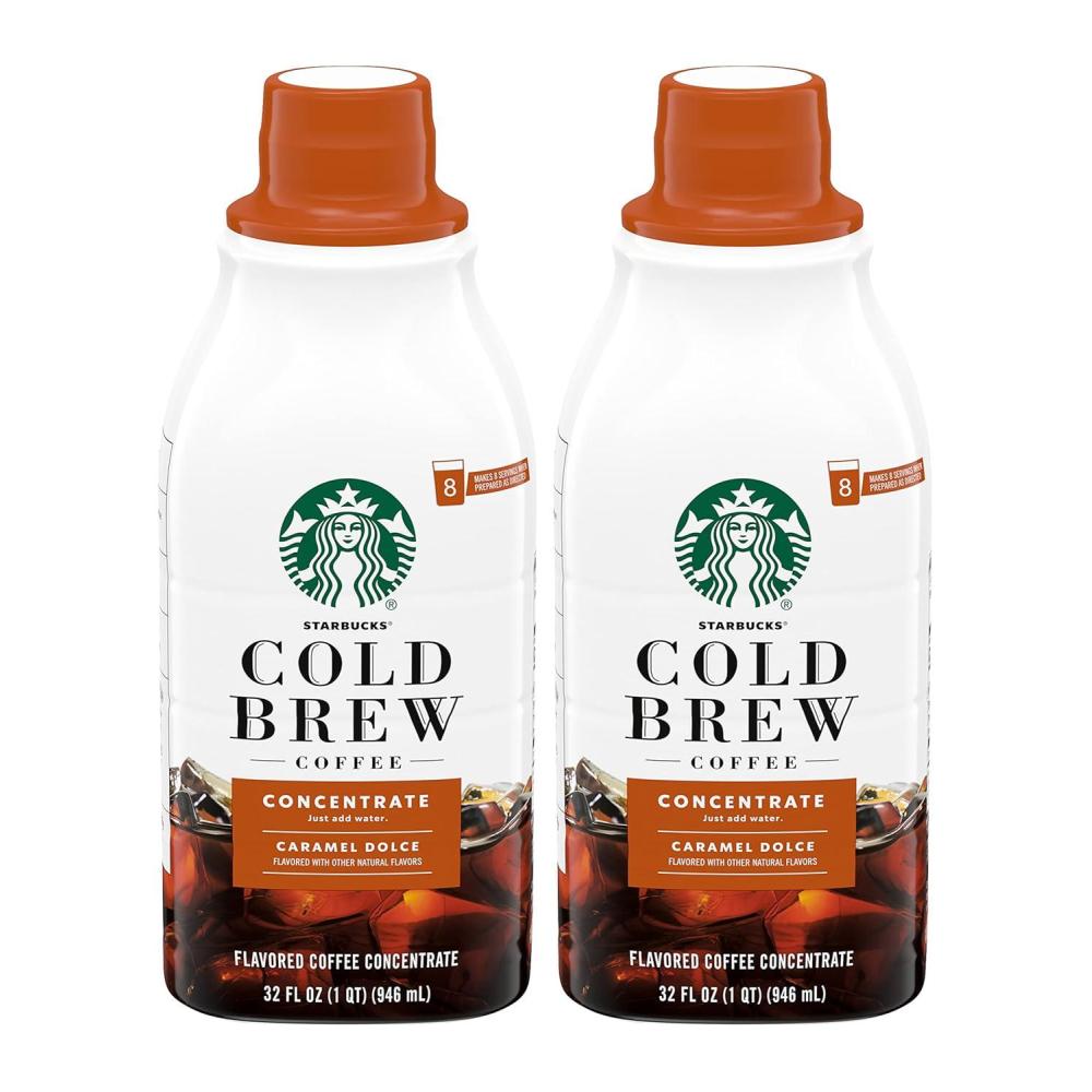 imageStarbucks Cold Brew Coffee Concentrate Pumpkin Spice Flavored Limited Edition 100 Arabica MultiServe Bottle 32 Fl OzCaramel Dolce