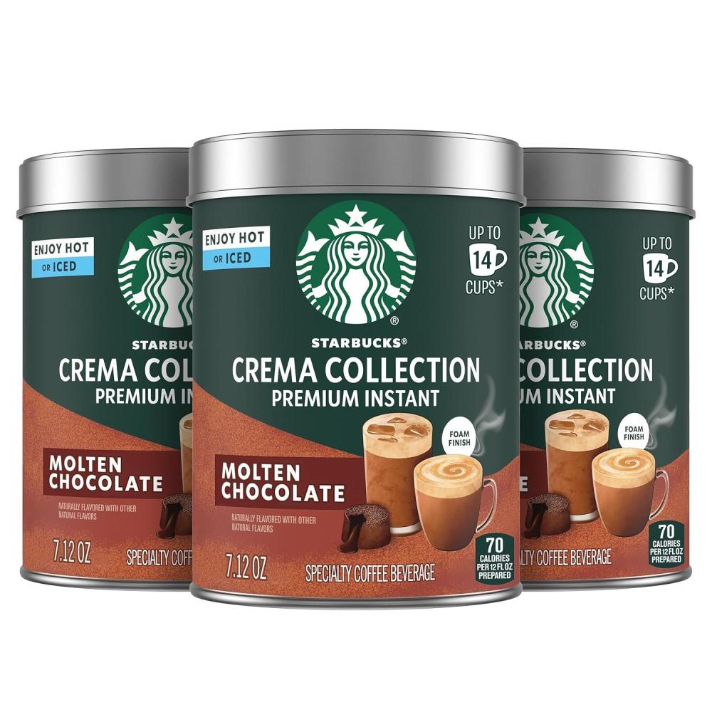 imageStarbucks Crema Collection Premium Instant Salted Caramel Flavored Instant Coffee 100 Arabica Beans 3 Tins 712 Oz EachChocolate
