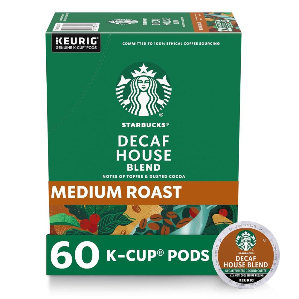 imageStarbucks Decaf KCup Coffee Pods  House Blend for Keurig Brewers  6 boxes 60 pods totalDecaf House