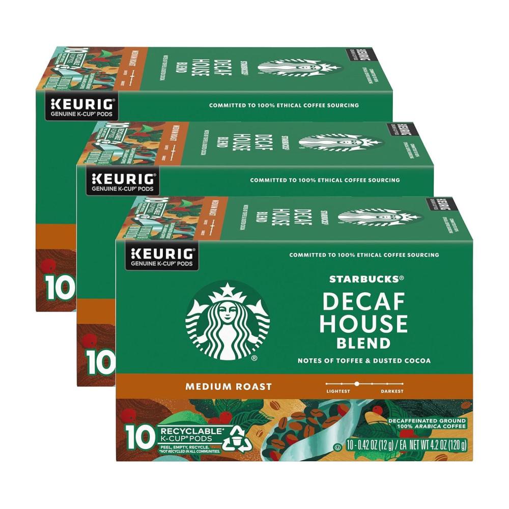 imageStarbucks Decaf KCup Coffee Pods  House Blend for Keurig Brewers  6 boxes 60 pods totalHouse Blend