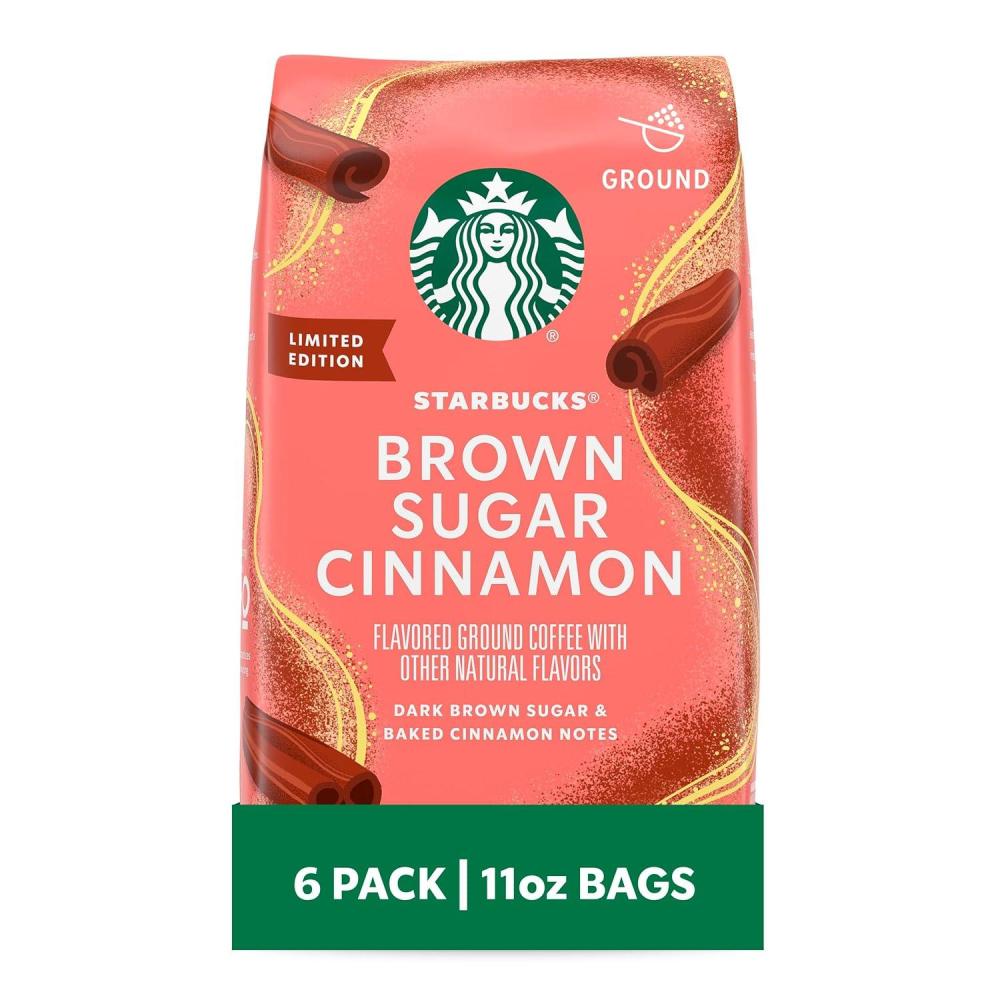 imageStarbucks Flavored Ground Coffee Variety Pack Naturally Flavored 3 bags 11 oz eachBrown Sugar Cinnamon