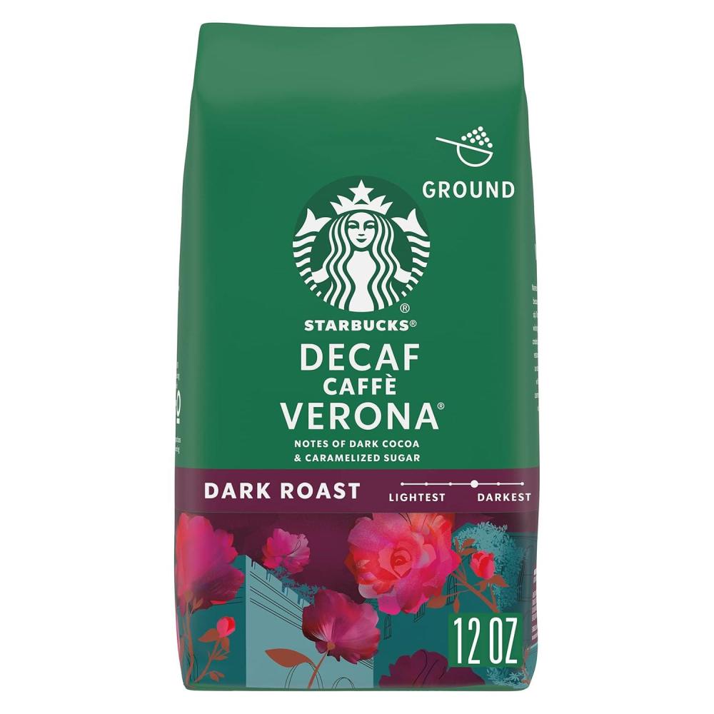imageStarbucks Ground Coffee Dark Roast Coffee Decaf Caff Verona 100 Arabica 6 bags 12 oz eachDecaf Caff Verona