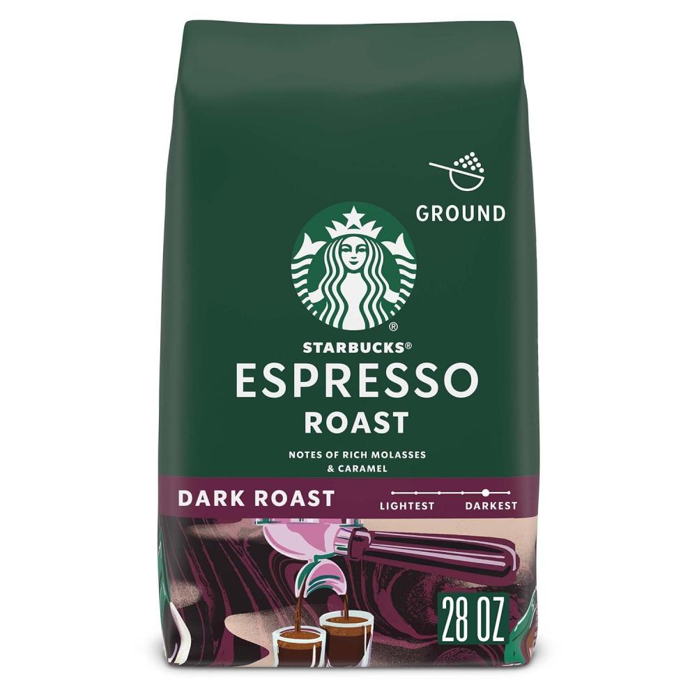 imageStarbucks Ground Coffee Dark Roast Coffee Espresso Roast 100 Arabica 1 bag 28 oz
