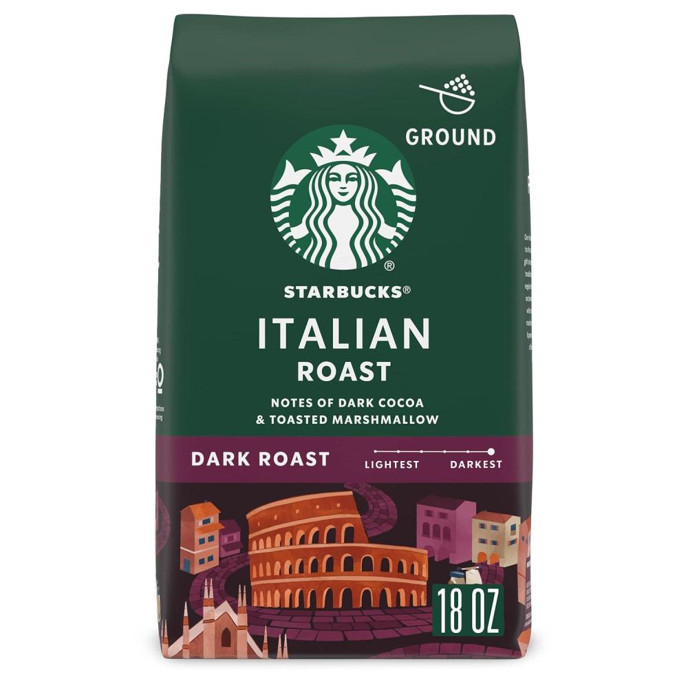 imageStarbucks Ground Coffee Dark Roast Coffee Italian Roast 100 Arabica 1 bag 18 oz