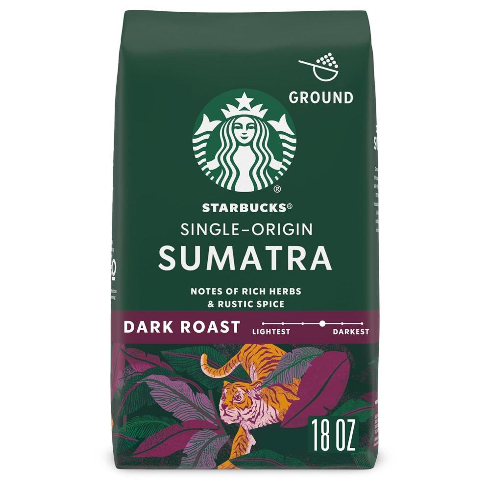 imageStarbucks Ground Coffee Dark Roast Coffee Sumatra 100 Arabica 1 bag 18 oz