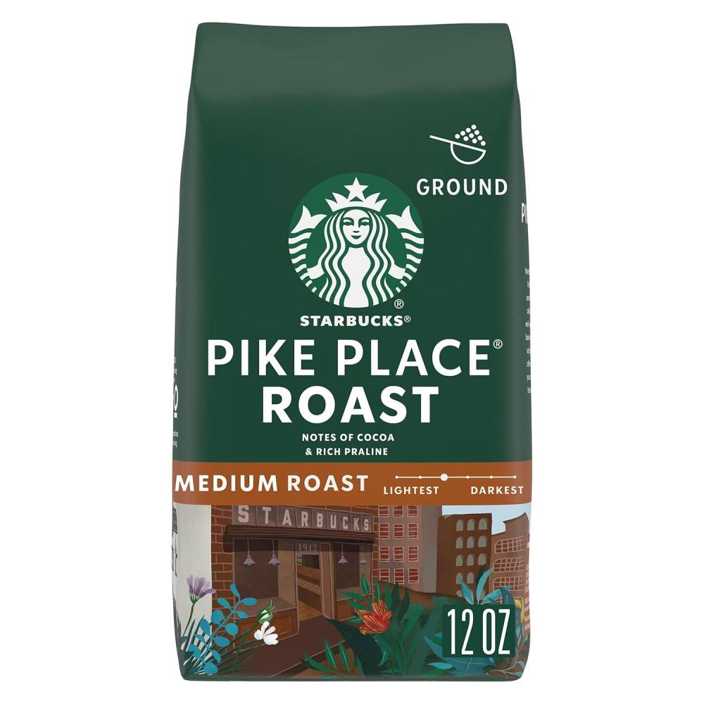 imageStarbucks Ground Coffee Medium Roast Coffee Breakfast Blend 100 Arabica 1 bag 28 ozPike Place