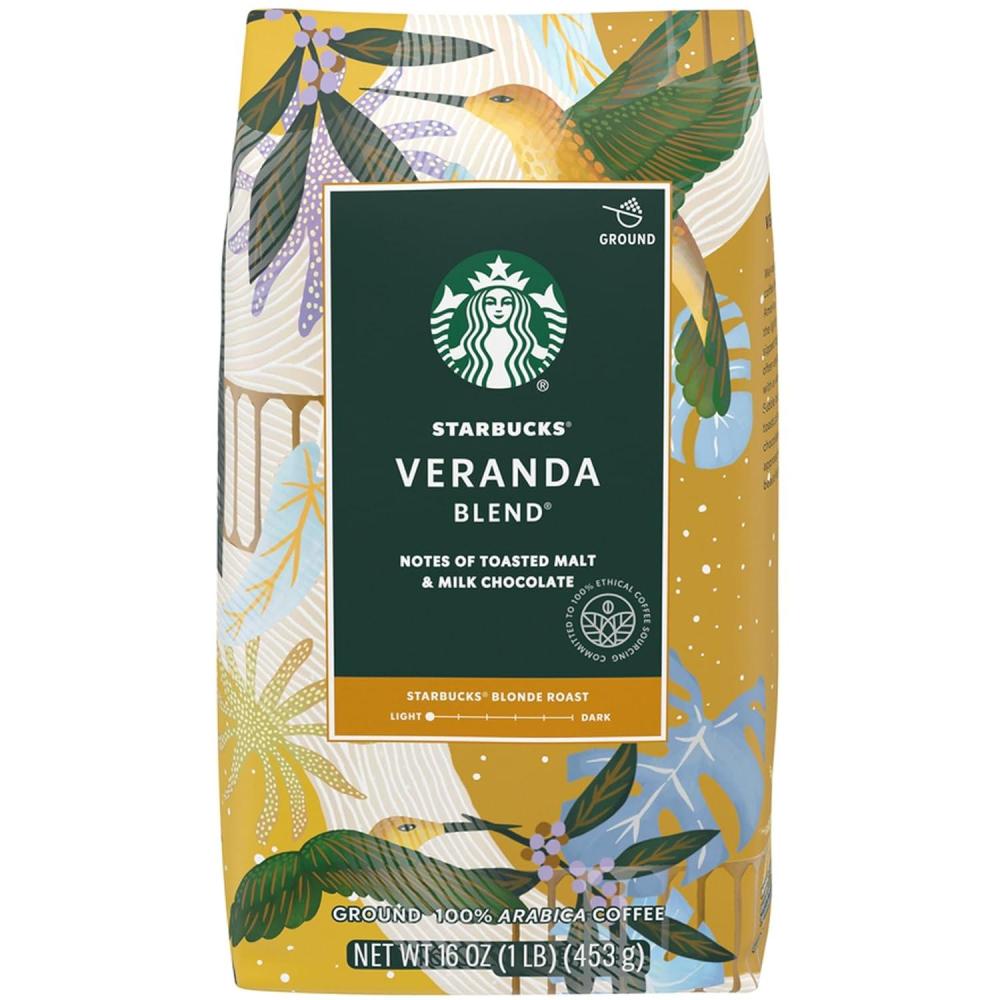imageStarbucks Ground Coffee Medium Roast Coffee Breakfast Blend 100 Arabica 1 bag 28 ozVeranda Blend