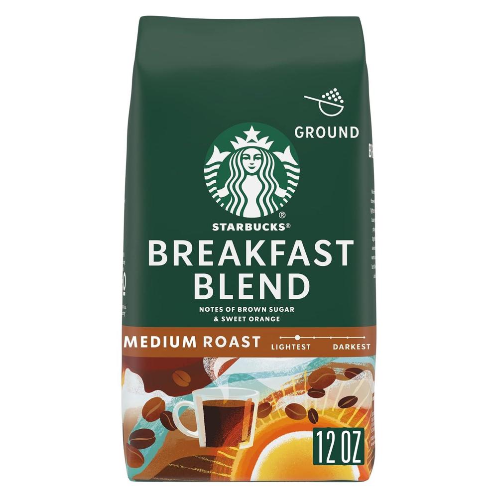 imageStarbucks Ground Coffee Medium Roast Coffee Breakfast Blend 100 Arabica 1 bag 28 ozbreakfast blend