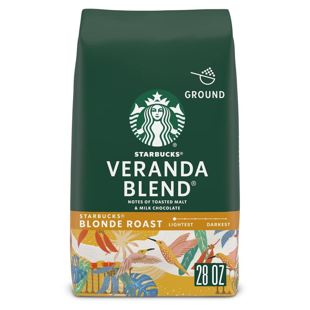 imageStarbucks Ground Coffee Starbucks Blonde Roast Coffee Veranda Blend 100 Arabica 1 bag 28 ozVeranda Blend