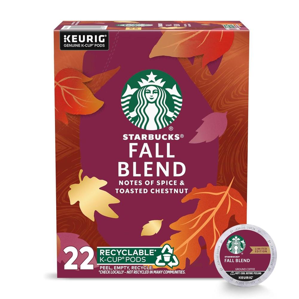 imageStarbucks KCup Coffee Pods Fall Blend Medium Roast Coffee for Keurig Makers 100 Arabica Limited Edition 1 Box 22 Pods