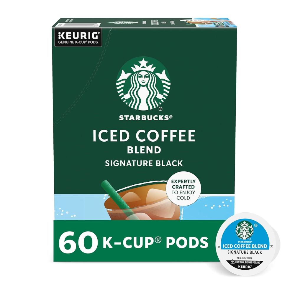 imageStarbucks KCup Coffee Pods Iced Coffee Blend Vanilla Naturally Flavored for Keurig Brewers 100 Arabica 6 Boxes 60 Pods TotalIced Coffee