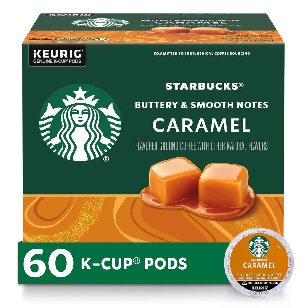 imageStarbucks KCup Coffee Pods Medium Roast Coffee Pike Place Roast for Keurig Brewers 100 Arabica 4 boxes 96 pods totalCaramel