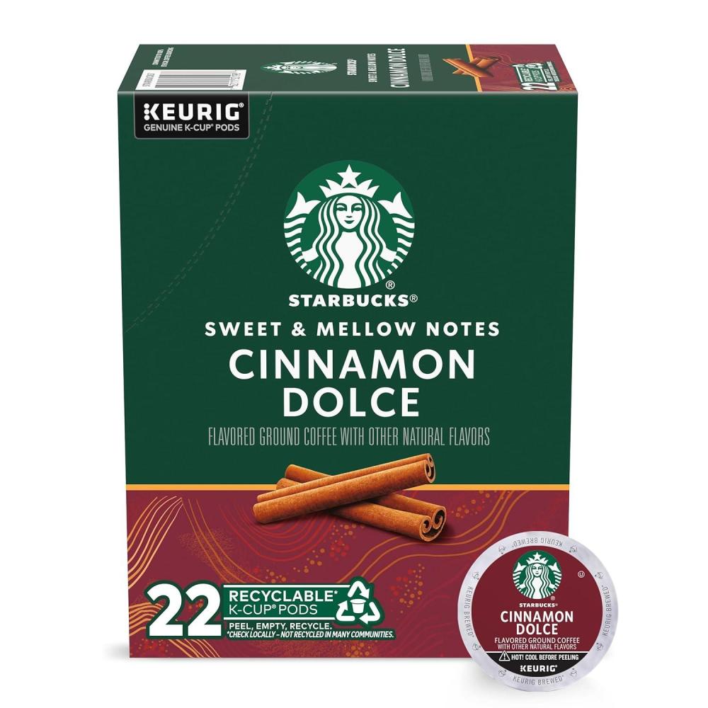 imageStarbucks KCup Coffee Pods Medium Roast Coffee Pike Place Roast for Keurig Brewers 100 Arabica 4 boxes 96 pods totalCinnamon Dolce