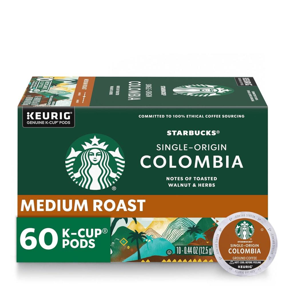 imageStarbucks KCup Coffee Pods Medium Roast Coffee Pike Place Roast for Keurig Brewers 100 Arabica 4 boxes 96 pods totalColombia