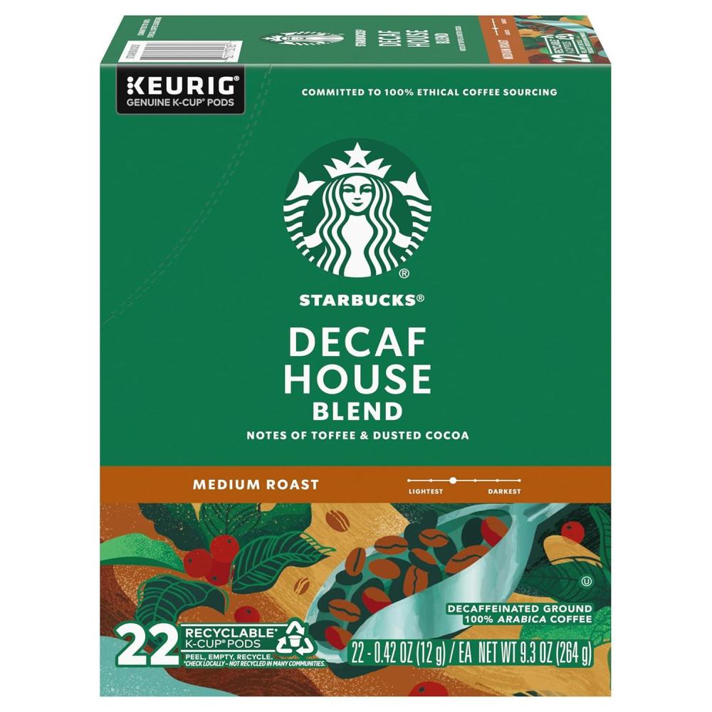 imageStarbucks KCup Coffee Pods Medium Roast Coffee Pike Place Roast for Keurig Brewers 100 Arabica 4 boxes 96 pods totalDecaf House