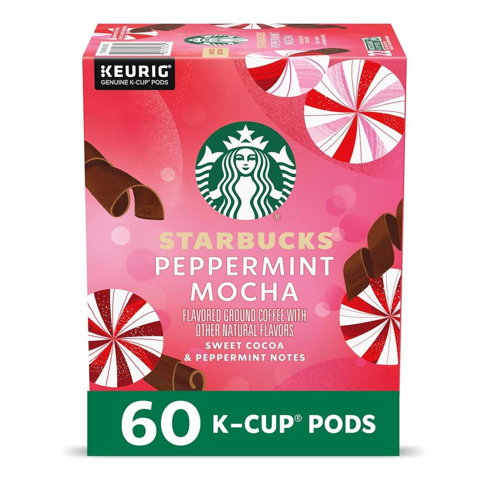 imageStarbucks KCup Coffee Pods Medium Roast Coffee Pike Place Roast for Keurig Brewers 100 Arabica 4 boxes 96 pods totalPeppermint Mocha