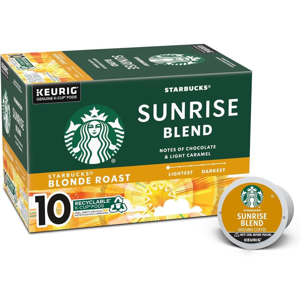 imageStarbucks KCup Coffee Pods Vanilla Flavored Coffee Naturally Flavored 100 Arabica 6 boxes 60 pods totalSunrise blend