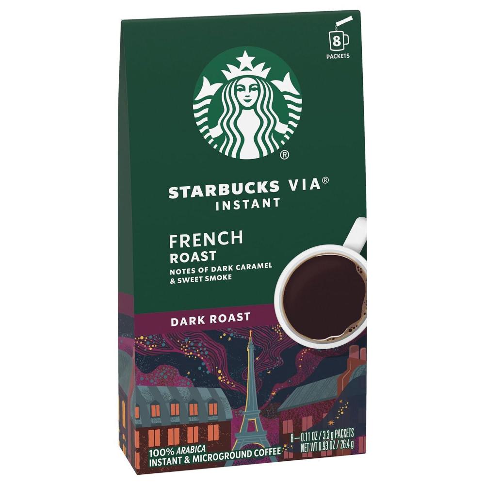 imageStarbucks VIA Instant Coffee Dark Roast Coffee French Roast 100 Arabica 1 box 50 packetsFrench Roast