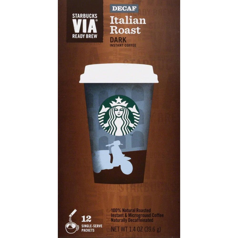 imageStarbucks VIA Instant Coffee Light Roast Coffee Veranda Blend 100 Arabica SingleServe 1 Box 50 PacketsDecaf Italian Roast