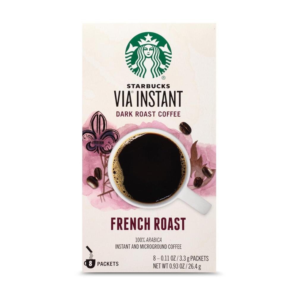 imageStarbucks VIA Instant Coffee Light Roast Coffee Veranda Blend 100 Arabica SingleServe 1 Box 50 PacketsFrench Roast