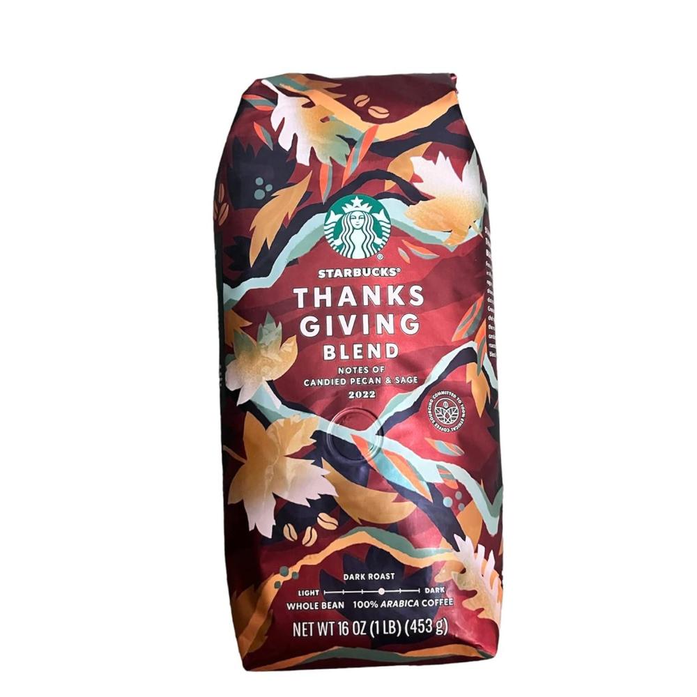 imageStarbucks Whole Bean Coffee Dark Roast Coffee Espresso Roast 100 Arabica 1 bag 18 ozThanksgiving Blend