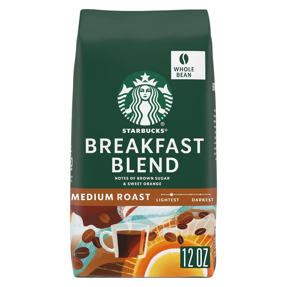 imageStarbucks Whole Bean Coffee Medium Roast Coffee Breakfast Blend 100 Arabica 6 bags 12 ozBreakfast Blend WB