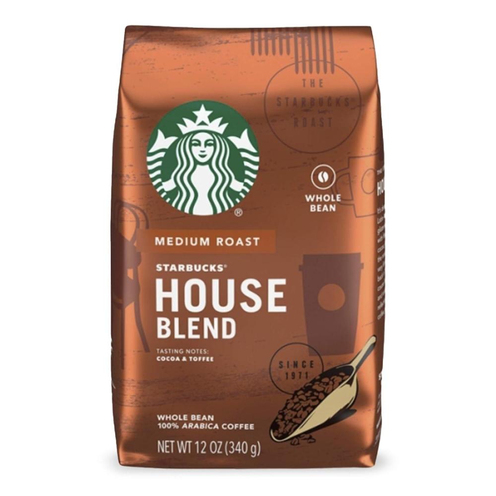 imageStarbucks Whole Bean Coffee Medium Roast Coffee Breakfast Blend 100 Arabica 6 bags 12 ozHouse Blend
