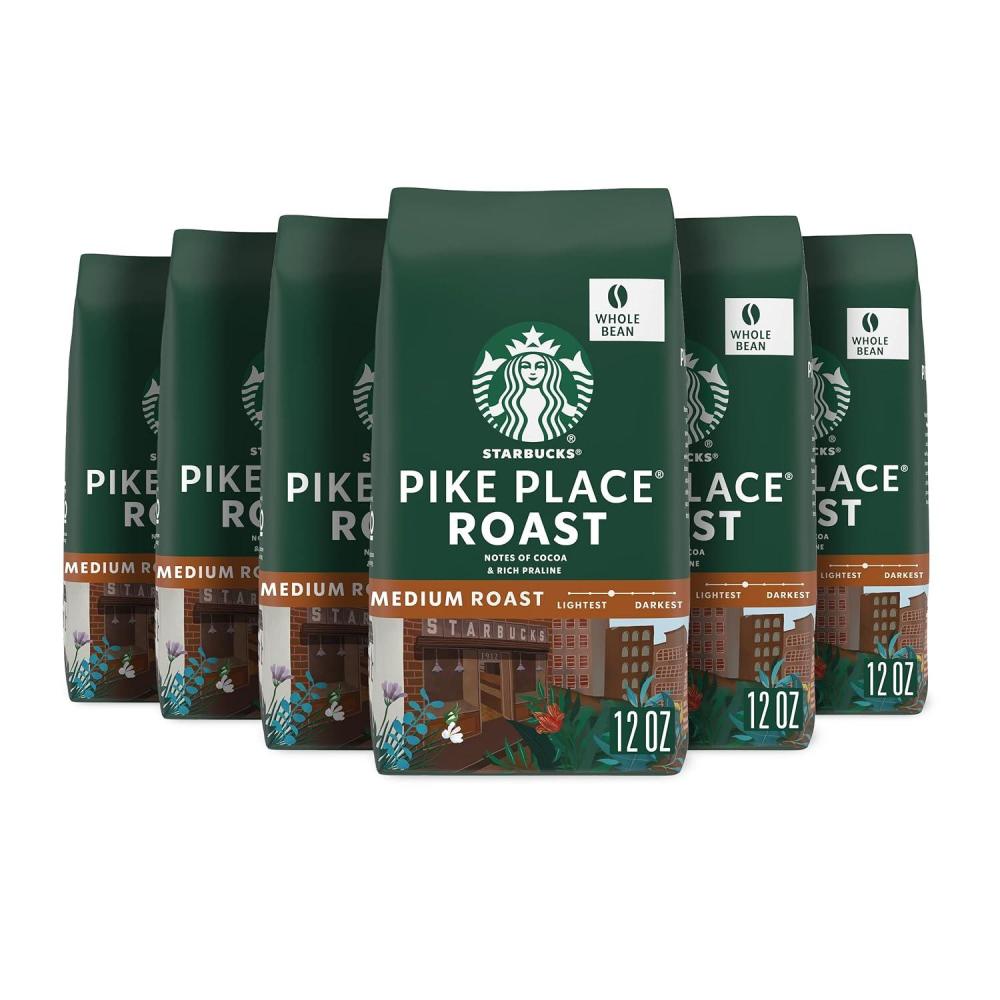 imageStarbucks Whole Bean Coffee Medium Roast Coffee Pike Place Roast 100 Arabica 1 bag 18 ozPike Place