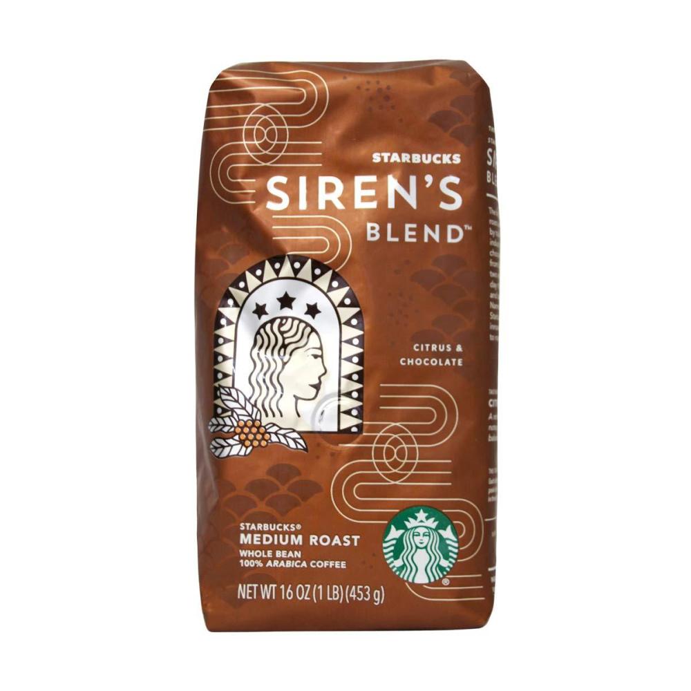 imageStarbucks Whole Bean Coffee Medium Roast Coffee Pike Place Roast 100 Arabica 1 bag 18 ozSirens Blend