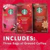 Starbucks Dark Roast Ground Coffee, Variety Pack, 3 bags (12 oz each)(NEW! Winter Variety!)