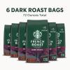 Starbucks Ground Coffee, Dark Roast Coffee, French Roast, 100% Arabica, 6 bags (12 oz each)