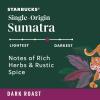 Starbucks Ground Coffee, Dark Roast Coffee, Sumatra, 100% Arabica, 6 bags (12 oz each)
