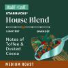 Starbucks Ground Coffee, Medium Roast Coffee, Half-Caff House Blend, 100% Arabica, 6 Bags (12 oz each)