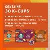 Starbucks K-Cup Coffee Pods, Medium Roast Coffee, Pike Place Roast for Keurig Brewers, 100% Arabica, 4 boxes (96 pods total)(NEW! Fall Variety Bundle)
