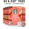 Starbucks K-Cup Coffee Pods, Vanilla Flavored Coffee, Naturally Flavored, 100% Arabica, 6 boxes (60 pods total)(Brown Sugar Cinnamon)