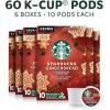 Starbucks K-Cup Coffee Pods, Vanilla Flavored Coffee, Naturally Flavored, 100% Arabica, 6 boxes (60 pods total)(Gingerbread)