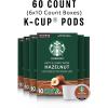 Starbucks K-Cup Coffee Pods, Vanilla Flavored Coffee, Naturally Flavored, 100% Arabica, 6 boxes (60 pods total)(Hazelnut)