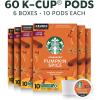 Starbucks K-Cup Coffee Pods, Vanilla Flavored Coffee, Naturally Flavored, 100% Arabica, 6 boxes (60 pods total)(NEW! Pumpkin Spice)
