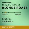 Starbucks Premium Instant Coffee, Blonde Roast, 100% Arabica Beans, 3 Pack (3.17 Oz Each)