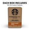 Starbucks VIA Instant Coffee, Medium Roast Coffee, Pike Place Roast, 100% Arabica, Single-Serve, 1 Box (50 Packets)(Pike Place)