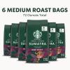 Starbucks Whole Bean Coffee, Dark Roast Coffee, Sumatra, 100% Arabica, 6 bags (12 oz each)