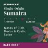 Starbucks Whole Bean Coffee, Dark Roast Coffee, Sumatra, 100% Arabica, 6 bags (12 oz each)