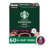 Starbucks K-Cup Coffee Pods, Dark Roast Coffee, Espresso Roast for Keurig Coffee Makers, 100% Arabica, 6 Boxes (60 Pods Total)(Espresso)