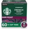 Starbucks K-Cup Coffee Pods, Dark Roast Coffee, Sumatra for Keurig Brewers, 100% Arabica, 6 boxes (60 pods total)(French Roast)
