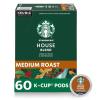 Starbucks K-Cup Coffee Pods, Medium Roast Coffee, Pike Place Roast for Keurig Brewers, 100% Arabica, 4 boxes (96 pods total)(House Blend)