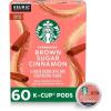 Starbucks K-Cup Coffee Pods, Vanilla Flavored Coffee, Naturally Flavored, 100% Arabica, 6 boxes (60 pods total)(Brown Sugar Cinnamon)