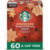 Starbucks K-Cup Coffee Pods, Vanilla Flavored Coffee, Naturally Flavored, 100% Arabica, 6 boxes (60 pods total)(Gingerbread)