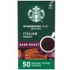 Starbucks VIA Instant Coffee, Dark Roast Coffee, French Roast, 100% Arabica, 1 box (50 packets)(Italian Roast)