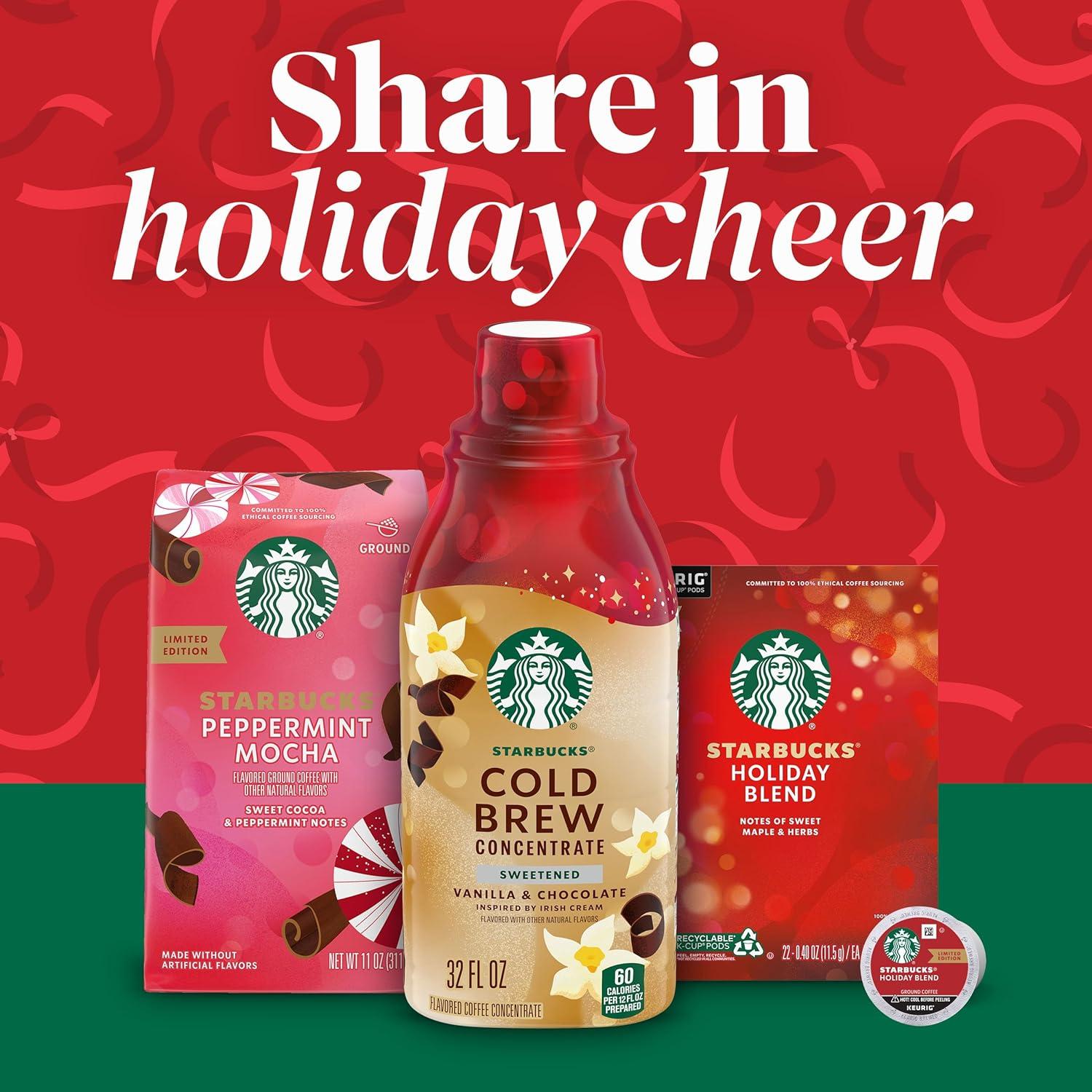 imageStarbucks Cold Brew Coffee Concentrate Flavored Sweetened Vanilla ampamp Chocolate Inspired by Irish Cream MultiServe Bottle 32 fl oz